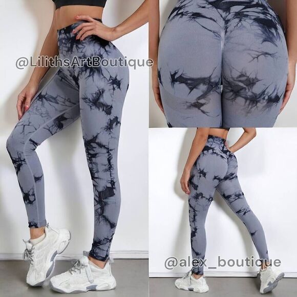No Brand Pants - Tie Dye Leggings (E064)-Size M for Women